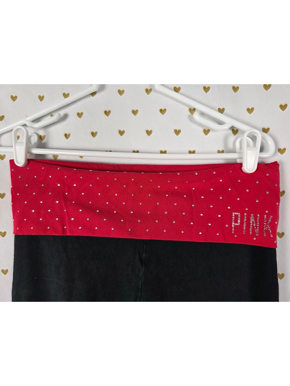 Victorias Secret PINK STUDDED BLING Foldover Yoga Pants Medium Ankle Skinny